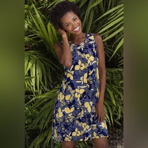 SJS Dress Sundress Blue Yellow S